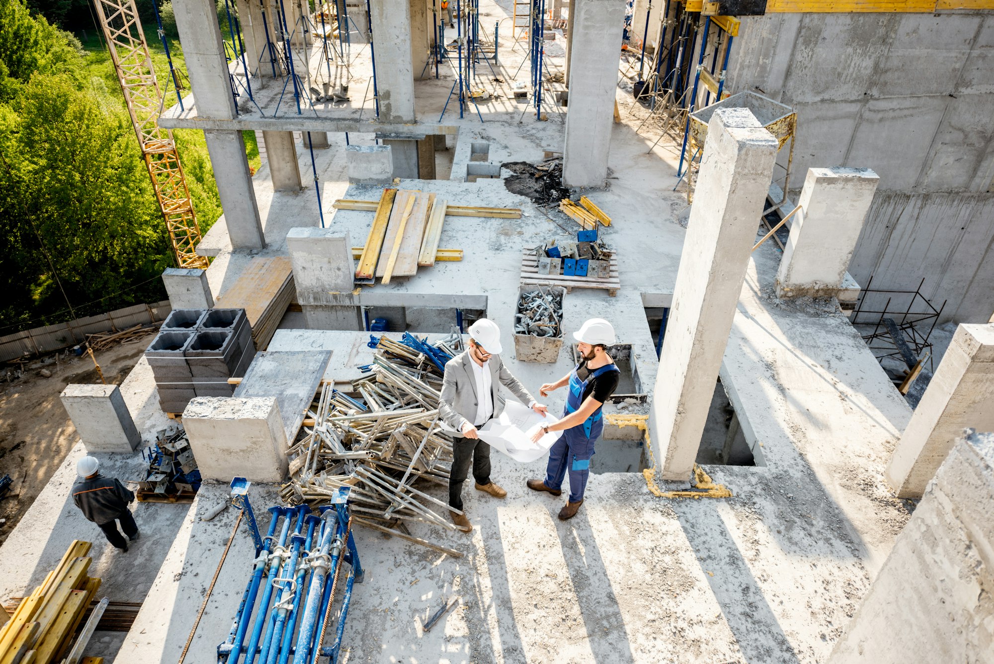 Construction site with workers